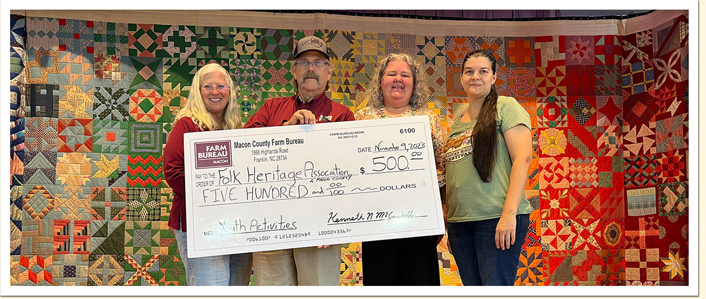 4th Grade Heritage Days Cowee School Donation